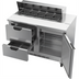 Thumbnail image #2 for 48-Inch Two-Section Sandwich Top Refrigerated Prep Table with 10-Pan Opening, Drawers and Door