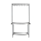 Thumbnail image #2 for Klinger's Trading TMQ-36 Table-Mounted Adjustable Stainless Steel Pot Rack with 360-Degree Rotation and Double-Prong Hooks