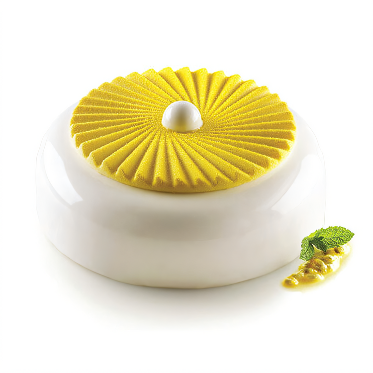Product image #2 for Silikomart Plisse Silicone Chocolate & Candy Mold, 5.5-Inch Diameter, 2-Section