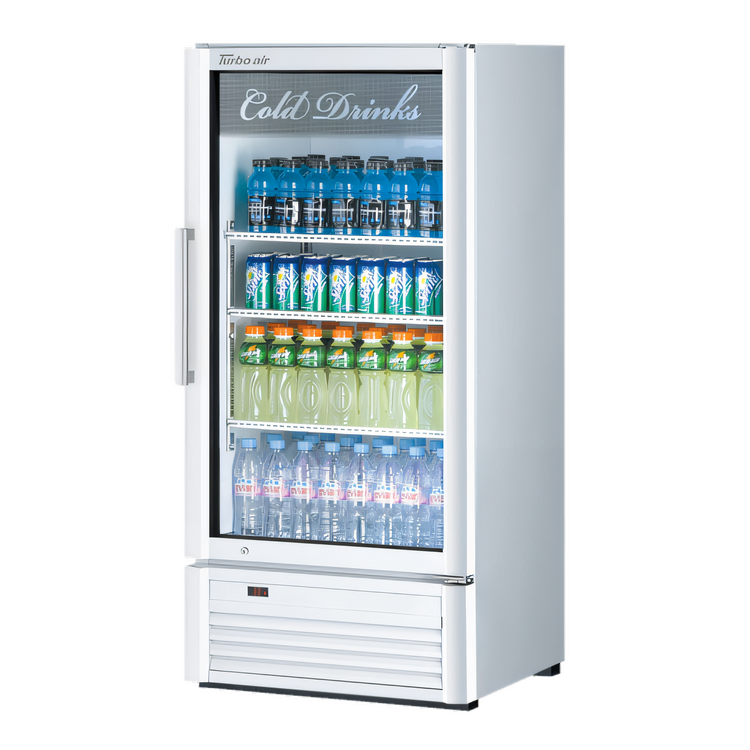 Product image #2 for Turbo Air Super Deluxe One-Section Glass Door Merchandiser Refrigerator, 8.12 Cu. Ft., Self-Contained, Bottom-Mount, White