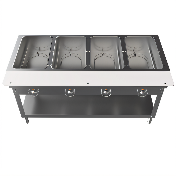Product image #2 for BK Resources ST-4 Electric 4-Pan Open Well Steam Table with Cutting Board and Undershelf