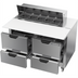 Thumbnail image #2 for Beverage-Air 48-Inch Two-Section Sandwich Top Refrigerated Prep Table with 4 Drawers