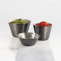 American Metalcraft 2.5 oz Black Hammered Stainless Steel Round Sauce Cup