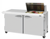 Thumbnail image #2 for Turbo Air PRO Series 60-1/4 Inch 2-Section Sandwich/Salad Mega Prep Table with Work Station, 12-Pan Top, Rear-Mounted Self-Contained Refrigeration