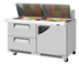 Thumbnail image #2 for Turbo Air Super Deluxe 2-Section Front Breathing Sandwich/Salad Mega Top Prep Table with 24-Pan Opening, 1 Door, and 2 Drawers