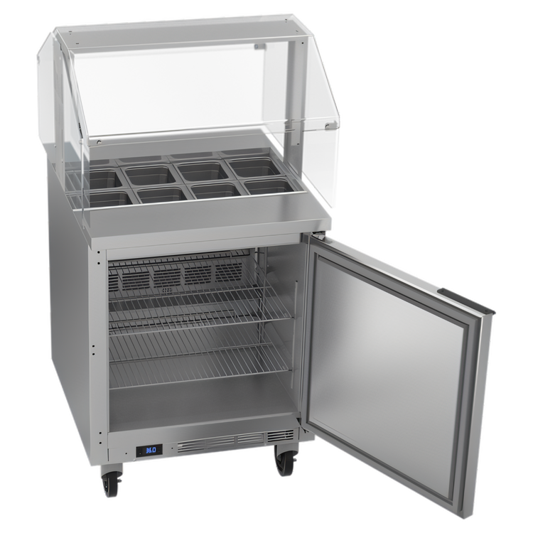 Product image #2 for 27-Inch Single-Section Sandwich Top Refrigerated Prep Table with Sneeze Guard