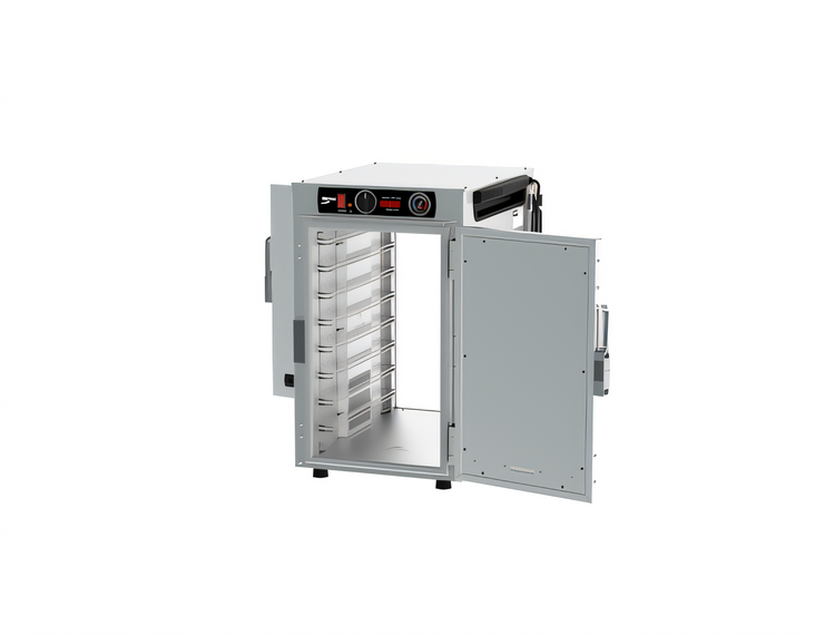 Product image #2 for Metro HotBlox™ Narrow 8-Pan Pass-Thru Countertop/Stacking Insulated Holding Cabinet with Solid Front and Rear Doors