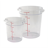 Winco Clear Round Polycarbonate Food Storage Container, 6 Qt, Container Only