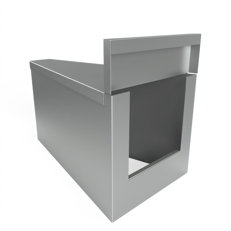 Product image #2 for BK Resources 25° Inside/Rear Corner Underbar Filler with 4-Inch Riser for Two 21-Inch Units