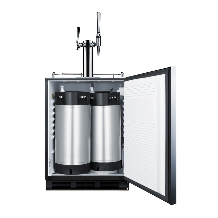 Product image #2 for Summit Commercial ADA Compliant Combo Nitro/Cold Brew Coffee Dispenser, 24-Inch, 5.5 Cu. Ft., Built-In or Freestanding, 2-Tap