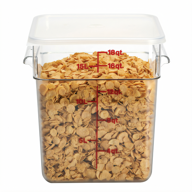 Product image #2 for Cambro CamSquare 18 Quart Clear Polycarbonate Square Food Storage Container with Handles