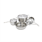 Thumbnail image #2 for Winco SPC-7H 7-Piece Induction-Ready 18/8 Stainless Steel Cookware Set with Aluminum Core Case of 2
