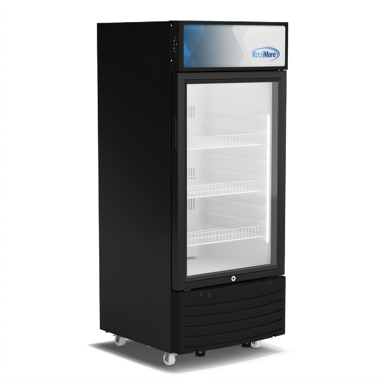 Product image #2 for KoolMore 6 Cu. Ft. One-Door Glass Door Merchandiser Refrigerator, Bottom Mount, Black