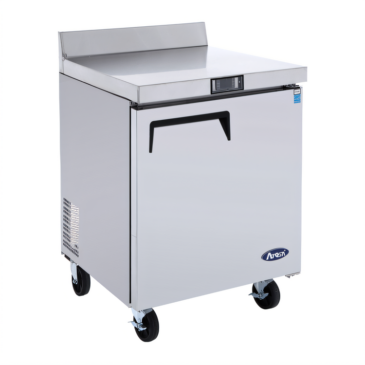 Product image #2 for Atosa 27-1/2" One-Section Worktop Refrigerator with Backsplash, Solid Door, 7.2 Cu. Ft.