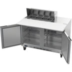 Thumbnail image #2 for Beverage Air SPE48HC-08C 48-Inch Two-Section Sandwich Top Refrigerated Prep Table, 2-Door, 8-Pan, 17-Inch Cutting Board