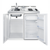 Thumbnail image #2 for Summit Commercial 39-Inch All-In-One Kitchenette with Stainless Steel Top, Sink & Faucet, 2-Burner Electric Coil Cooktop, Refrigerator-Freezer, and Storage Cabinet