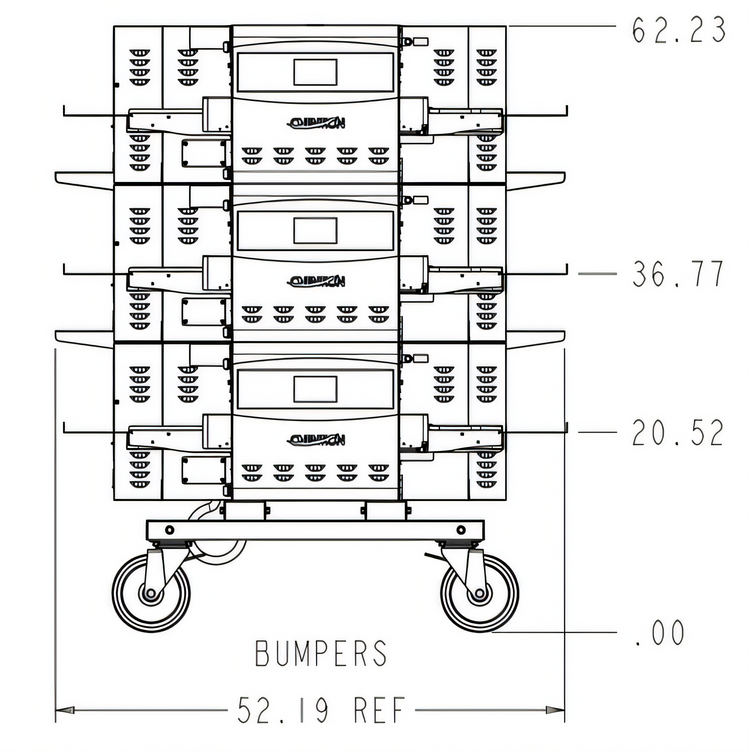 Product image #2 for Ovention Stacking Kit with Cart for 3 S1200 or C1400 Units