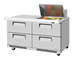 Thumbnail image #2 for Turbo Air Super Deluxe Two-Section Refrigerated Prep Table Workstation with 4 Drawers and 12-Pan Capacity