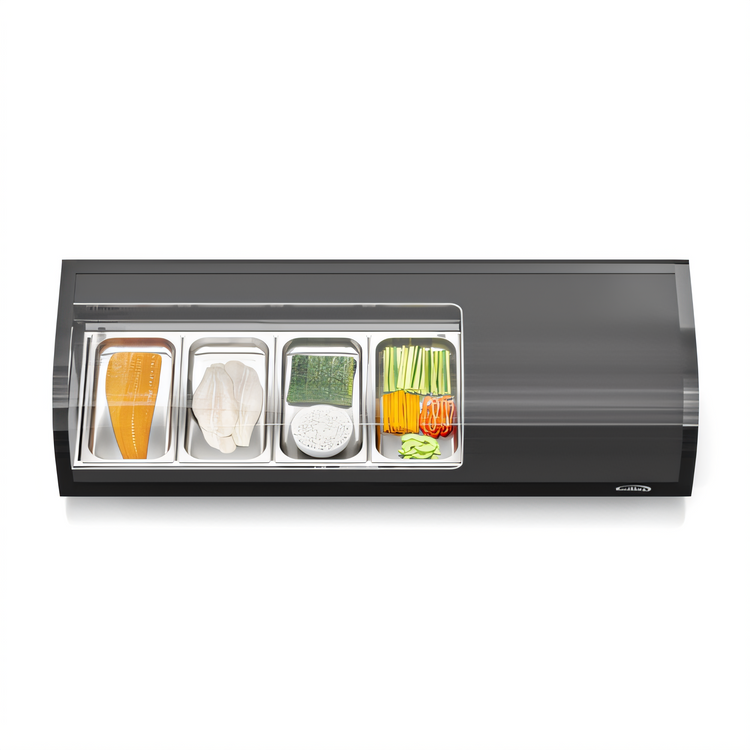 Product image #2 for KoolMore 46.5-Inch Countertop Sushi Display Refrigerator with Curved Glass, Self-Contained Refrigeration, Black Finish