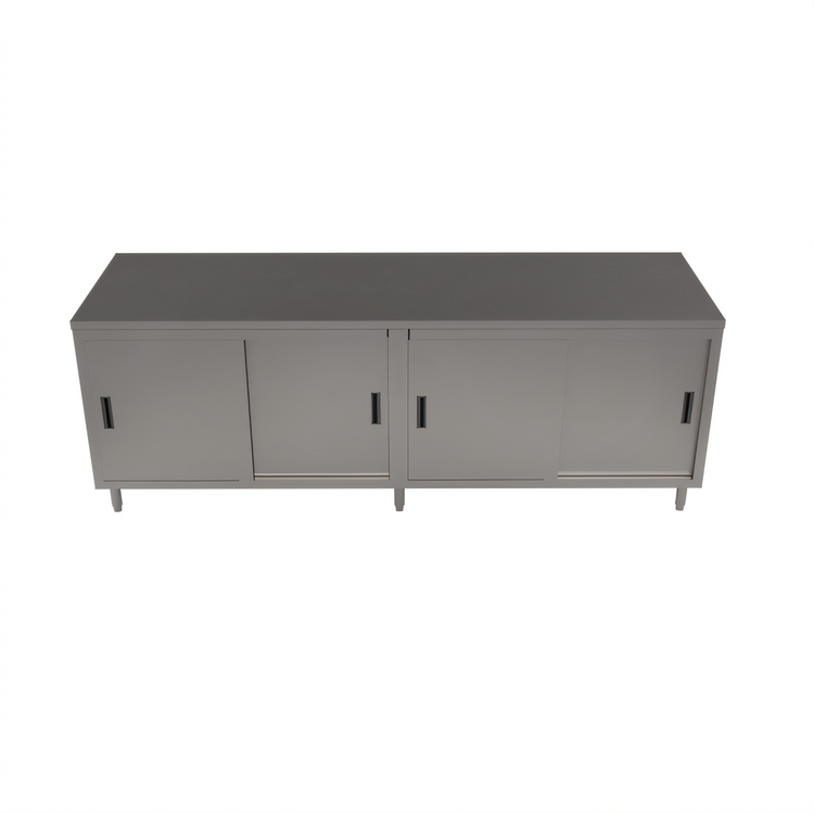 Product image #2 for BK Resources 84-Inch Enclosed Chef Table with Sliding Doors, 304 Stainless Steel
