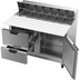 Thumbnail image #2 for Beverage-Air 48-Inch Two-Section Sandwich Prep Table Refrigerator with 12-Pan Top, 2 Drawers, and 1 Door