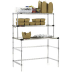 Thumbnail image #2 for Metro Super Erecta® Hot EZHS48W-KIT 48 x 24 Inch Stainless Steel Heated Workstation with Open Base and Wire Overshelf