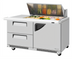 Thumbnail image #2 for Turbo Air Super Deluxe 60-1/4-Inch Front Breathing Refrigerated Sandwich/Salad Mega Top Prep Table with Work Station, 2 Drawers, 1 Door