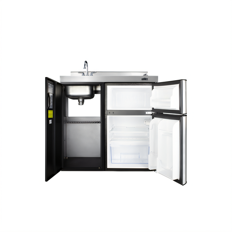 Product image #2 for Summit Commercial 36-Inch All-In-One Kitchenette with Sink, 2-Burner Electric Cooktop, and 3.2 Cu. Ft. Refrigerator-Freezer