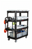 Thumbnail image #2 for Rubbermaid Commercial Ergo Heavy-Duty Open-Side 4-Shelf Utility Bus Cart, 55-5/16 x 26-1/2 In., 700 lb. Capacity, Black