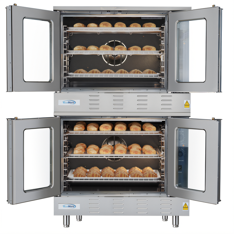Product image #2 for KoolMore 38-Inch Full-Size Double-Deck Liquid Propane Commercial Convection Oven with Stacking Kit