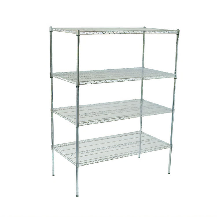 Product image #2 for Winco 72 Inch x 24 Inch Chrome-Plated Wire Shelf with Sleeve Clips