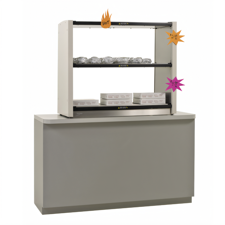 Product image #2 for Metro2Go Open Grab & Go Hot Station with 2 Individually Controlled Stainless Steel Shelves, Pass-Thru, 120V