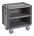 Thumbnail image #2 for Cambro Service Cart Pro Medium 3-Shelf Bus Cart with Closed Side, Dark Brown