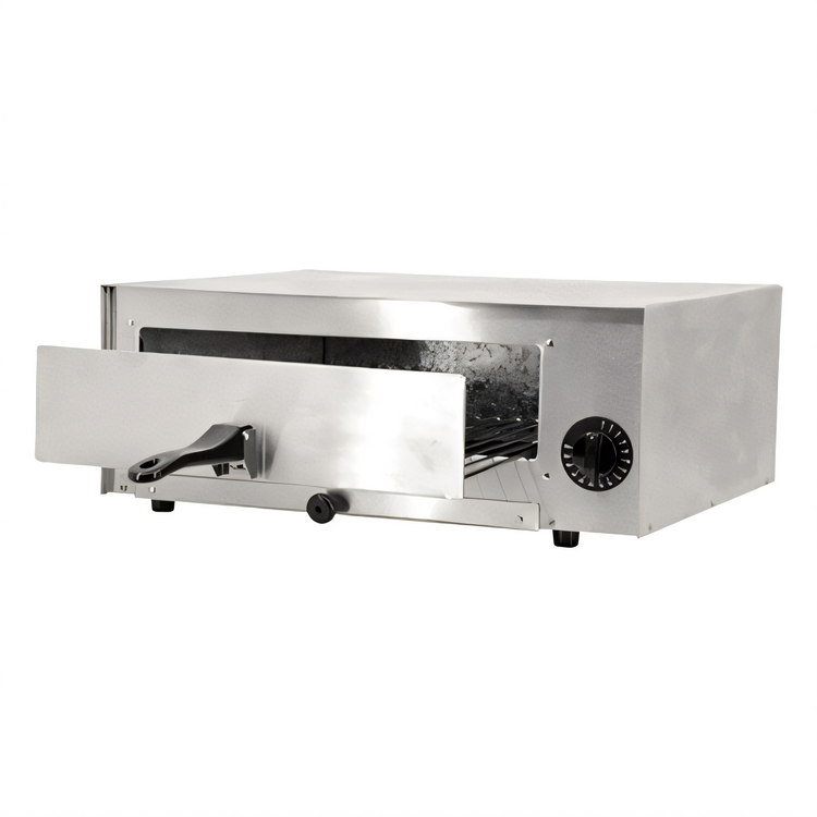 Product image #2 for Omcan Countertop Stainless Steel Electric Pizza Deck Oven for 12-Inch Pizzas