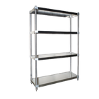 Thumbnail image #2 for Eagle Group Quik-Set SHDS1836SE 36" x 18" Embossed Solid Stainless Steel Shelf with Marine Edge, 1,000 lb Capacity