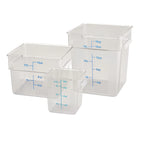 Thumbnail image #2 for Winco PCSC-22C 22 Qt Square Clear Polycarbonate Food Storage Container, Container Only Case of 6