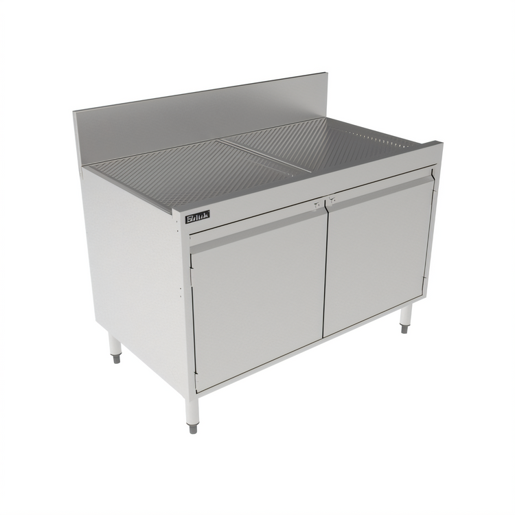 Product image #2 for Top Shelf 42-Inch Stainless Steel Freestanding Underbar Storage Cabinet with Drainboard Top