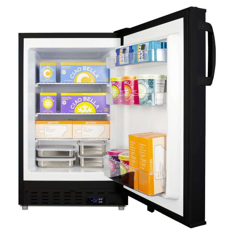 Product image #2 for Summit Commercial 2.68 Cu. Ft. Reach-In Undercounter All-Freezer with Reversible Solid Door, Black Exterior