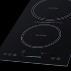 Thumbnail image #2 for Summit Commercial Summit Appliance SINCH230V2B 12-Inch 2-Zone Built-In Induction Cooktop, Black Glass, 208/240V