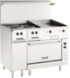 Thumbnail image #2 for Vulcan 48-Inch Electric Restaurant Range with 4 French Hotplates, 24-Inch Griddle, Standard Oven and Cabinet Base