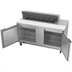 Thumbnail image #2 for Beverage-Air SPE60HC-12 60-Inch Two-Section Sandwich Prep Table with 12-Pan Top and 2 Doors