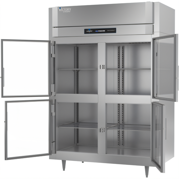Product image #2 for Victory UltraSpec V-Core 2-Section Extra Wide Glass Half-Door Reach-In Freezer