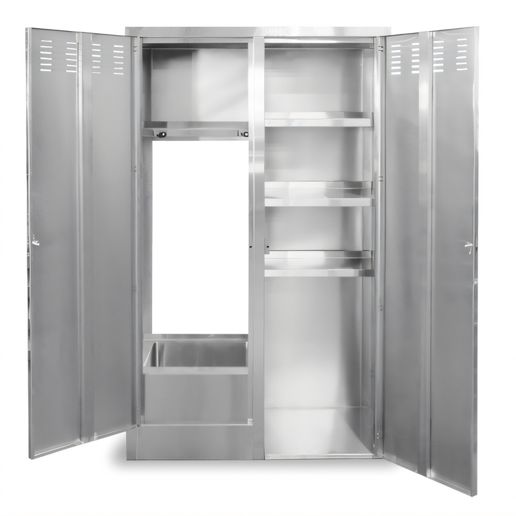 Product image #2 for John Boos 48 Inch Left-Hand Stainless Steel Janitor Cabinet with Mop Sink and Storage
