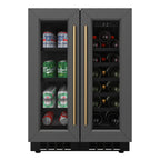 Thumbnail image #2 for Koolmore KM-CWB24-BPR Dual-Zone Panel-Ready French-Door Undercounter Wine Cooler, 20-Bottle Capacity, Black and Stainless Steel