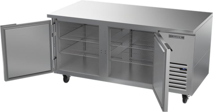 Product image #2 for Beverage-Air UCR67AHC 67-Inch Two-Section Undercounter Side-Mount Refrigerator with Solid Doors