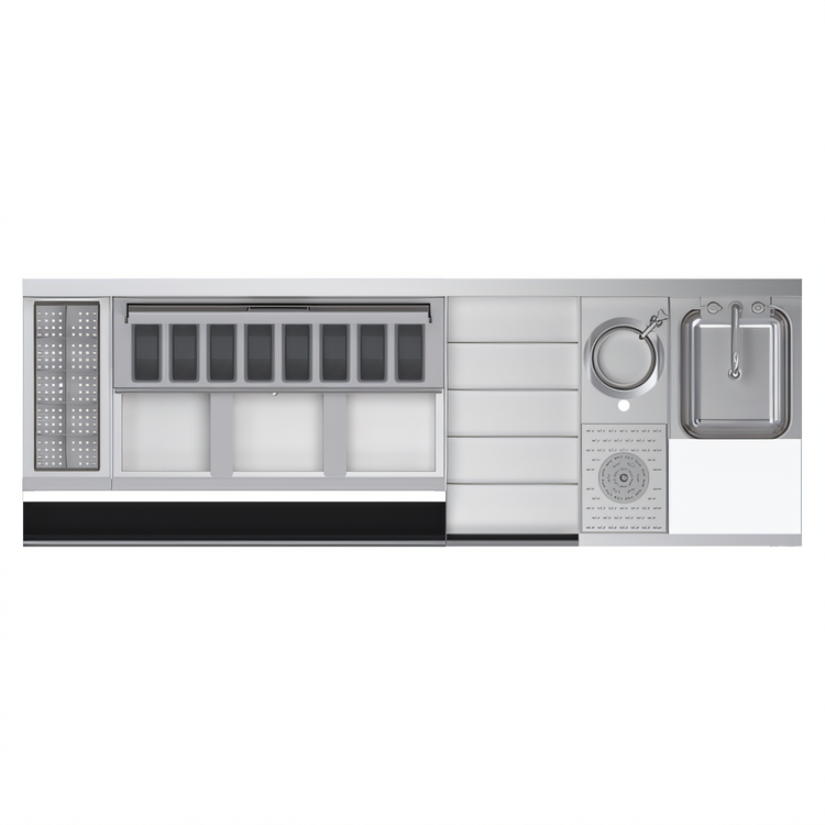 Product image #2 for Krowne Royal Series Single Zero-Step Speed Station with Sink, Glass Rinser, and Speedrail, 70 Inch x 24 Inch