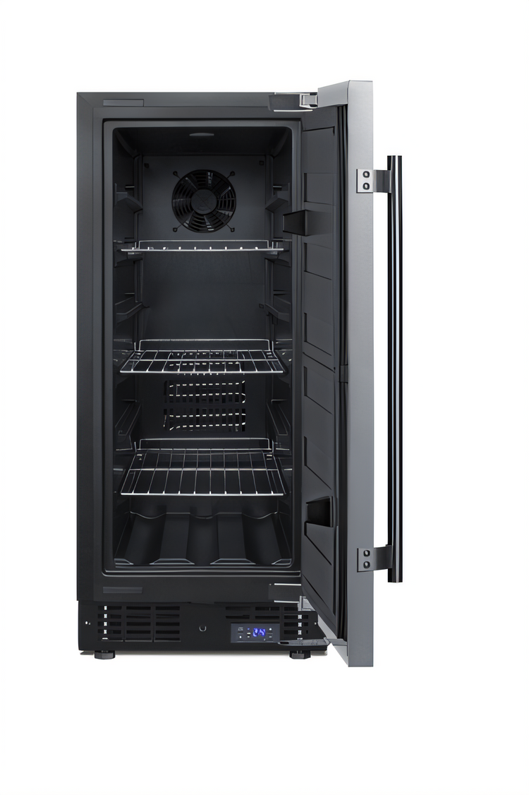 Product image #2 for Summit Commercial 15-Inch Undercounter All-Freezer with Stainless Steel Door and Black Cabinet