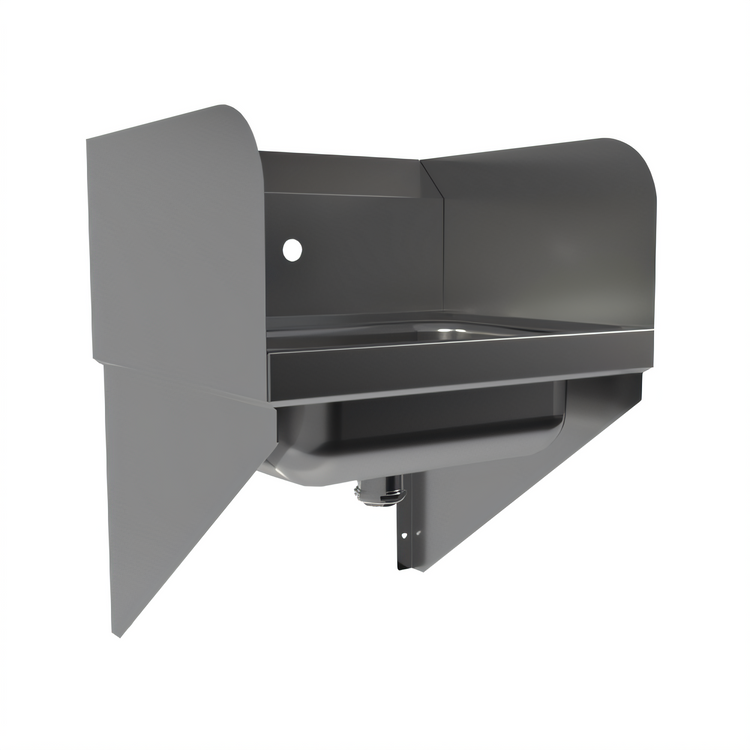 Product image #2 for BK Resources 14 x 10 Inch Wall-Mount Hand Sink with Side Splash, T-304 Stainless Steel