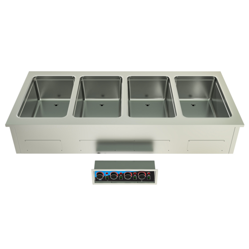 Product image #2 for BK Resources 4-Compartment Drop-In Dry Stainless Steel Hot Food Well Unit