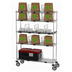 Thumbnail image #2 for Metro Chain Reaction Mobile To-Go Order Pick-Up Station with Adjustable Chrome Wire Shelves